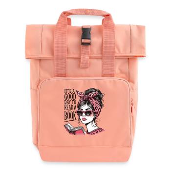 Bookworm Bookworm Book Lover Funny Book - Roll Top Backpack with Two Handles - chintz rose - Front