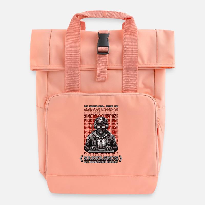 Je parle HTML, Python et sarcasme - Sac à dos Roll Top à deux anses - rose liberty