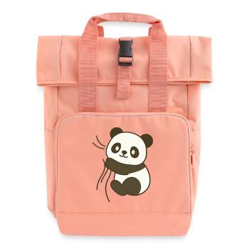 Panda Kuschelig - Rolltop Rucksack mit zwei Griffen - Chintzrosa - Vorne