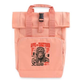 Funk Rock Shirt: Zopf-Affe im Groovegewitter - Rolltop Rucksack mit zwei Griffen - Chintzrosa - Vorne