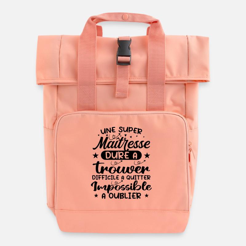 A Super Mistress - Mistress Gift - Roll Top Backpack with Two Handles - chintz rose