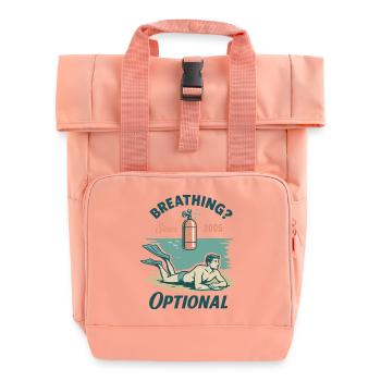 Breathing Optional Diver Ocean Sea - Roll Top Backpack with Two Handles - chintz rose - Front