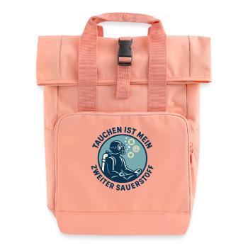 Diving is my second oxygen ocean - Roll Top Backpack with Two Handles - chintz rose - Front