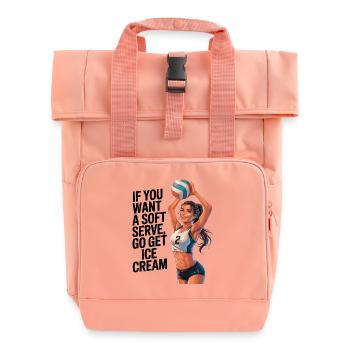 Soft-Serve? Dann ab zum Eis – Volleyball - Rolltop Rucksack mit zwei Griffen - Chintzrosa - Vorne