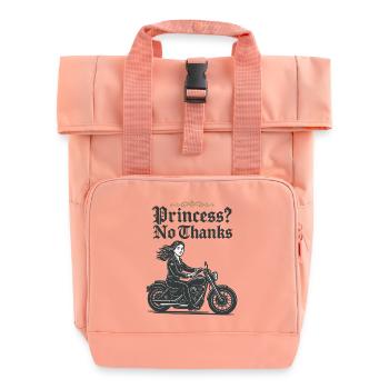 Princess? No Thanks Motorradfahrerin Vintage - Rolltop Rucksack mit zwei Griffen - Chintzrosa - Vorne