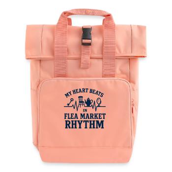 Antique Collector Heartbeat Flea Market Rhythm - Roll Top Backpack with Two Handles - chintz rose - Front