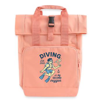 Diving Est. 2005 Is My Second Oxygen - Rolltop Rucksack mit zwei Griffen - Chintzrosa - Vorne