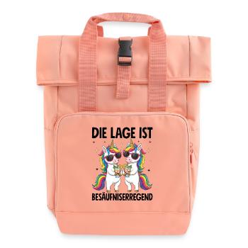 The situation is drunkenness - Roll Top Backpack with Two Handles - chintz rose - Front