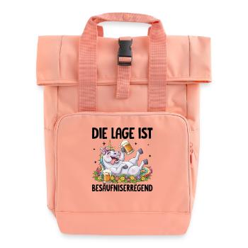The situation is drunkenness - Roll Top Backpack with Two Handles - chintz rose - Front