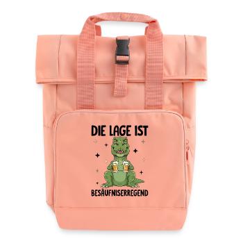 The situation is drunkenness - Roll Top Backpack with Two Handles - chintz rose - Front