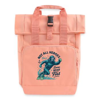 Not All Heroes Wear Fins Diver Ocean - Roll Top Backpack with Two Handles - chintz rose - Front