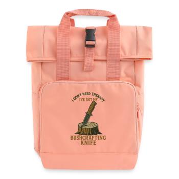 Prepper Bushcrafting Knife Survival Skills - Roll Top Backpack with Two Handles - chintz rose - Front