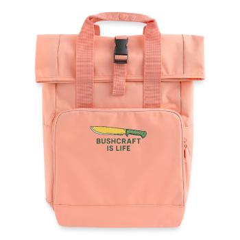 Bushcraft Is Life Prepper Survival - Roll Top Backpack with Two Handles - chintz rose - Front