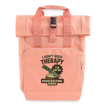 Prepper Survival Bushcrafting Knife Therapy - Roll Top Backpack with Two Handles - chintz rose - Front