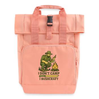 I Don't Camp I Bushcraft Prepper Survival - Roll Top Backpack with Two Handles - chintz rose - Front