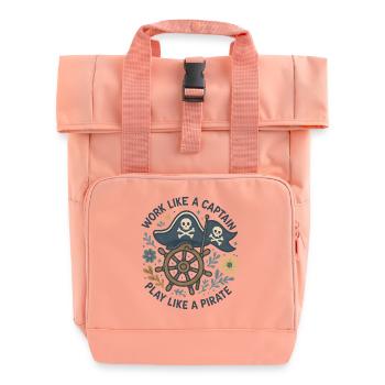 Work like a captain Play like a pirate - Roll Top Backpack with Two Handles - chintz rose - Front