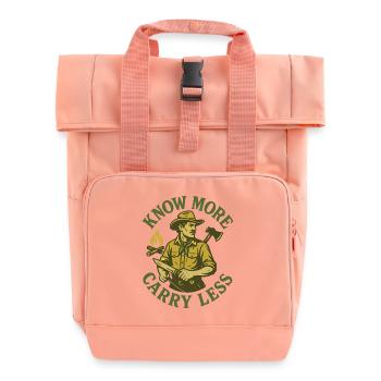 More Know Less Wear Prepper Survival - Roll Top Backpack with Two Handles - chintz rose - Front