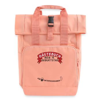 Guestbook My 19th Birthday Gift Idea - Roll Top Backpack with Two Handles - chintz rose - Front