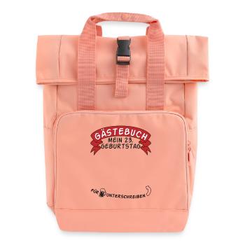 Gästebuch Mein 23. Geburtstag Geschenkidee - Rolltop Rucksack mit zwei Griffen - Chintzrosa - Vorne