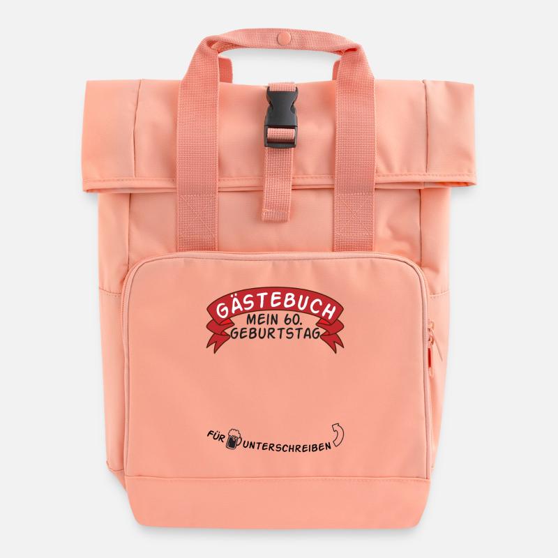 Livre d’or Mon idée cadeau 60e anniversaire - Sac à dos Roll Top à deux anses - rose liberty