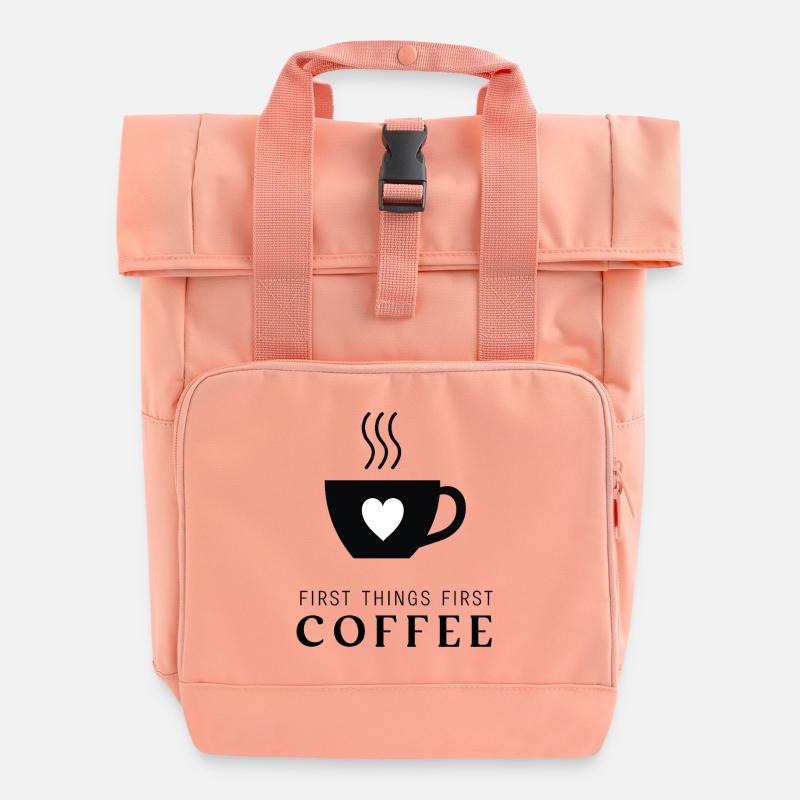 Café - Sac à dos Roll Top à deux anses - rose liberty