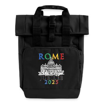 Rome 2025 Jubilé et Vatican Saint-Pierre v5 - Sac à dos Roll Top à deux anses - noir - Devant
