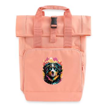 Berner Sennenhund Niedliche Liebe Hunde und Farben - Rolltop Rucksack mit zwei Griffen - Chintzrosa - Vorne