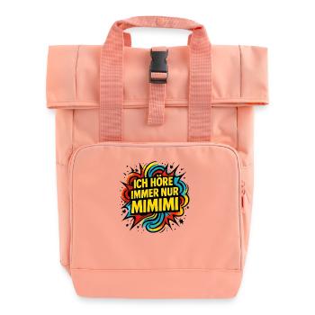 Mimimi Saying Humor Funny - Roll Top Backpack with Two Handles - chintz rose - Front