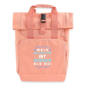 dalmatiner hund spruch - Rolltop Rucksack mit zwei Griffen - Chintzrosa - Vorne