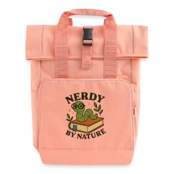 Funny bookworm - Roll Top Backpack with Two Handles - chintz rose - Front