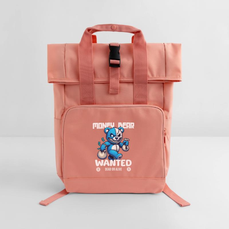 Gesucht wird böser Bär tot oder lebendig Roll Top Backpack with Two Handles