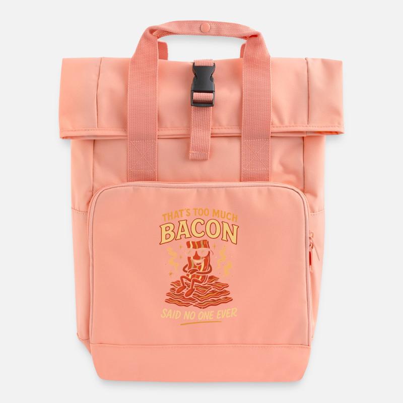 Coffee Mascara Hustle - Roll Top Backpack with Two Handles - chintz rose