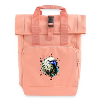 Eagle Head Animal - Roll Top Backpack with Two Handles - chintz rose - Front