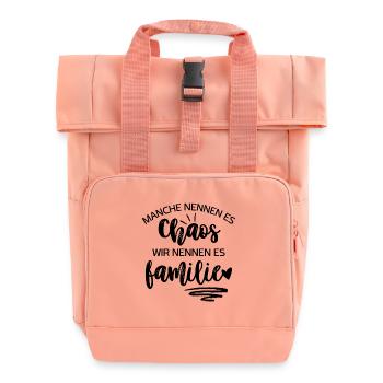 Chaos Saying Family Humor - Roll Top Backpack with Two Handles - chintz rose - Front
