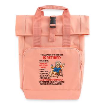 Retirement for Men women – Retired Rente - Roll Top Backpack with Two Handles - chintz rose - Front
