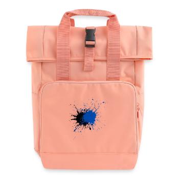 Creative Blue Paint Splash Print - Roll Top Backpack with Two Handles - chintz rose - Front