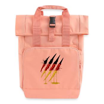 Kralle Deutschland Flagge Kratzspur - Rolltop Rucksack mit zwei Griffen - Chintzrosa - Vorne