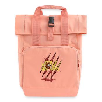 Scratch Mark Spain Flag Claw Grunge Style - Roll Top Backpack with Two Handles - chintz rose - Front