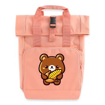OursKawaiiMaïs - Sac à dos Roll Top à deux anses - rose liberty - Devant