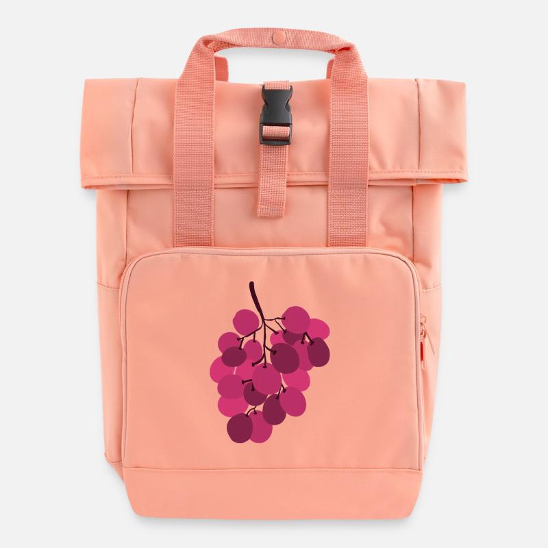 Lebendige rosa Trauben Traube - Rolltop Rucksack mit zwei Griffen - Chintzrosa