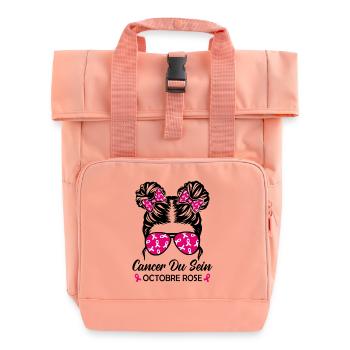 Cancer Du Sein Octobre Rose - Sac à dos Roll Top à deux anses - rose liberty - Devant