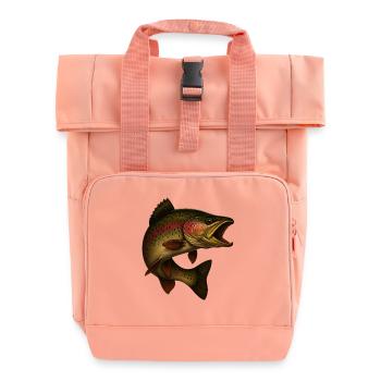 Faszinierende Regenbogenforelle Illustration - Rolltop Rucksack mit zwei Griffen - Chintzrosa - Vorne