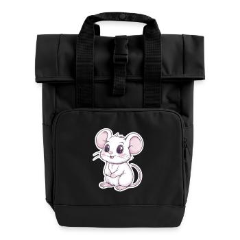 Maus - Rolltop Rucksack mit zwei Griffen - Schwarz - Vorne