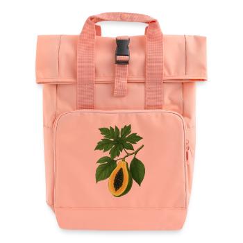 Vintage Botanische Papaya Frucht Illustration - Rolltop Rucksack mit zwei Griffen - Chintzrosa - Vorne