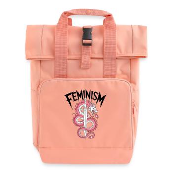 Dragon Blade Pink Fire - Roll Top Backpack with Two Handles - chintz rose - Front