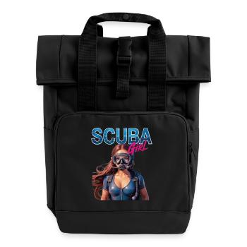 Scuba Girl Diver Design - Sac à dos Roll Top à deux anses - noir - Devant