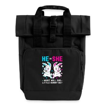 Révélation du sexe de Pâques de la future maman - Sac à dos Roll Top à deux anses - noir - Devant