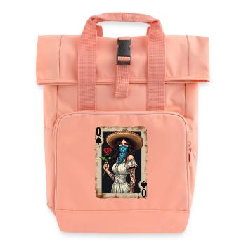 Mariachi Queen with Rose - Roll Top Backpack with Two Handles - chintz rose - Front
