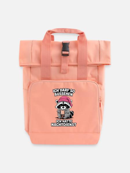 Nachtdienst Nachtschicht Krankenschwester Pfleger - Rolltop Rucksack mit zwei Griffen - Chintzrosa