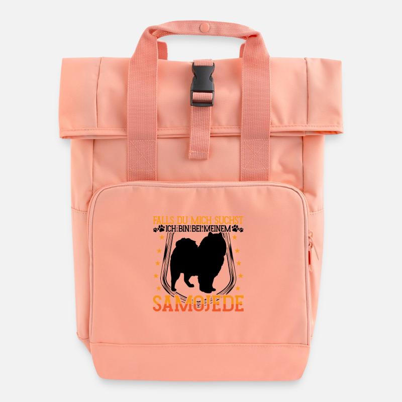Samoyède moi à la recherche d’un chien de traîneau - Sac à dos Roll Top à deux anses - rose liberty
